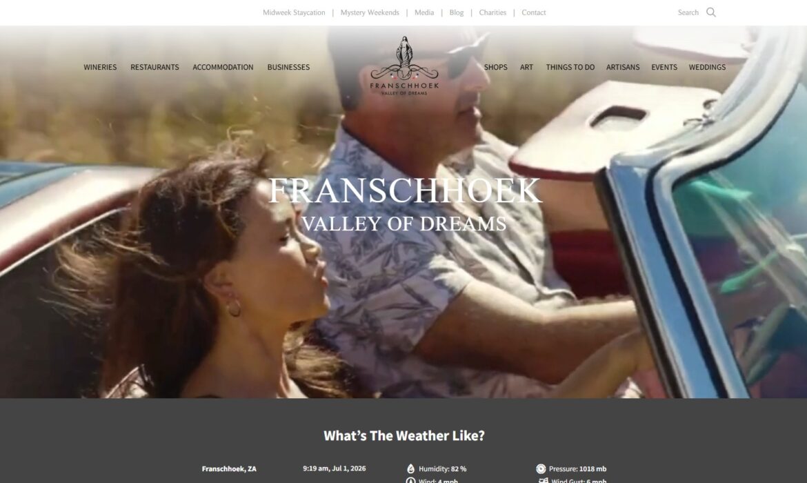 Franschhoek Valley of Dreams tourism couple driving